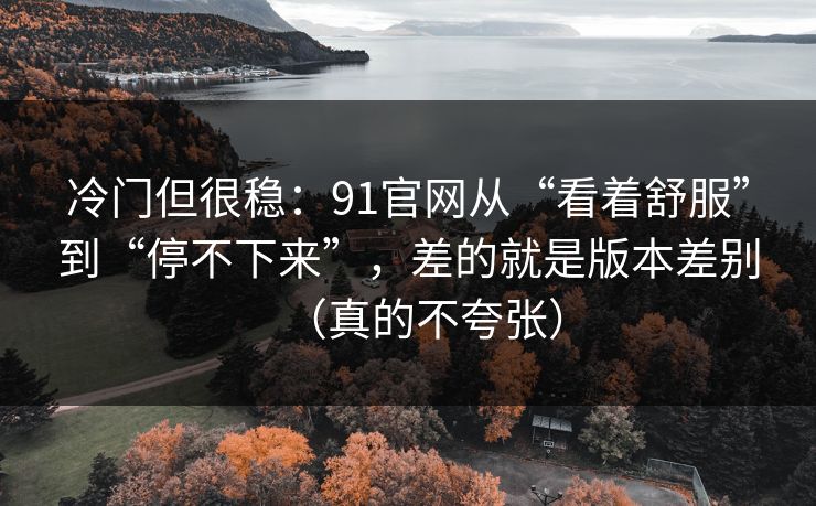 冷门但很稳：91官网从“看着舒服”到“停不下来”，差的就是版本差别（真的不夸张）